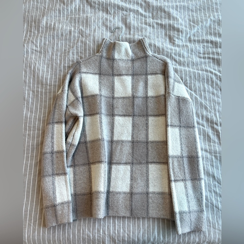 Christian Siriano Plaid Mock Neck Sweater, Size XL